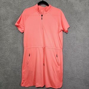 Tail‎ Golf Tennis Activewear Dress Short Sleeve Coral Cinch Waist Size Large
